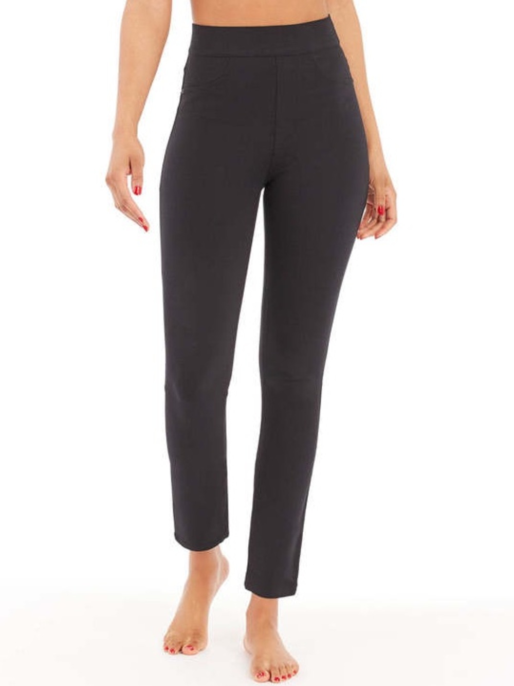 SPANX the perfect pant ankle 4-pocket M classic black ponte pull on timeless